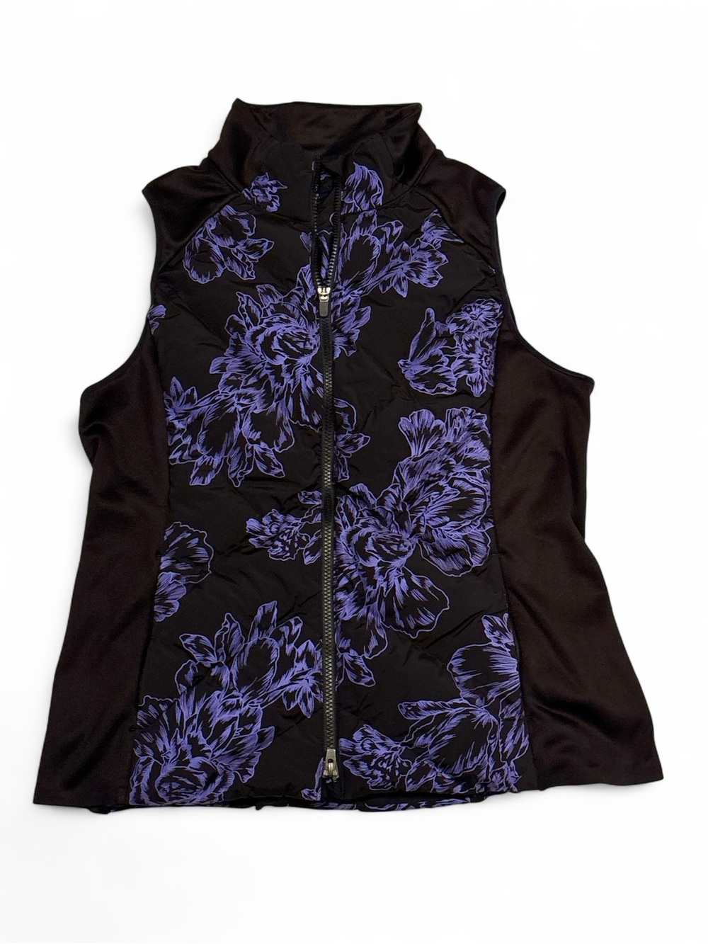 Athleta Inlet Reflective Astral Bloom Purple/Black Quilted Vest Women SZ. Large - Picture 4 of 9